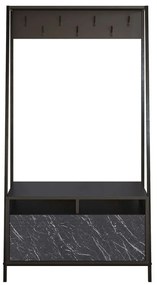 Έπιπλο Εισόδου Devin 788DEC4017 94x35,3x180cm Marble Effect Black Μοριοσανίδα, Μέταλλο