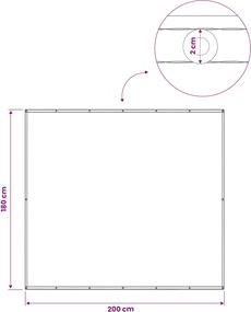 vidaXL Αδιάφανο σκίαστρο μπαλκονιού 180 x 200 cm