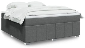 vidaXL Κρεβάτι Boxspring με Στρώμα Σκούρο Γκρι 180x200 εκ Υφασμάτιν