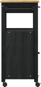 vidaXL Καρότσι Κουζίνας MONZA Μαύρο 48 x 40 x 88,5 εκ.
