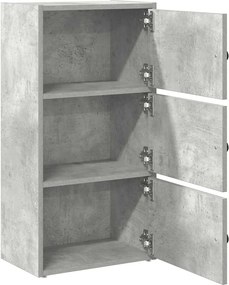 vidaXL Βιβλιοθήκη Γκρι Σκυροδέματος 40x24x77 εκ. Επεξεργ. Ξύλο