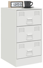 vidaXL Κομοδίνο Λευκό 34,5x39x62 εκ. από Χάλυβα