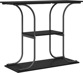 vidaXL Τραπέζι κονσόλας με ράφι Μαύρη Οξυά 101 x 35 x 80,5 εκ