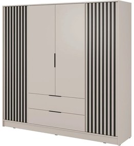 Nτουλάπα Τετράφυλλη Nelly 24_4D_kz 206x51x200cm White Kazmir-Anthracite Τετράφυλλη