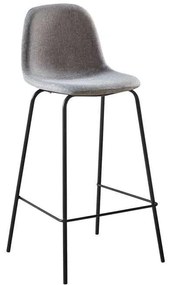 Σκαμπώ CELINA Bar Μετ.Μαύρο, Ύφ.Γκρι (ύψος καθ.67cm) (Σετ 4 ΤΕΜ)