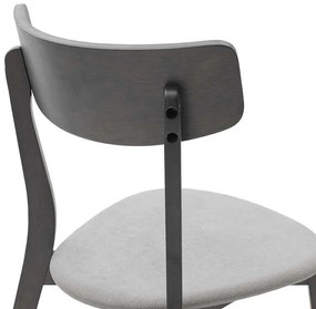Καρέκλα Toto pakoworld ξύλο rubber wood rustic grey-ύφασμα γκρι
