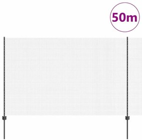 vidaXL Φράχτης με Στήλες. Γκρι 1.5 x 50 m Ατσάλι