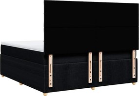 vidaXL Κρεβάτι Boxspring με Στρώμα Μαύρο 180x200 εκ. Υφασμάτινο
