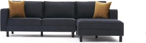 Corner Sofa Kale Velvet Right - Anthracite Anthracite