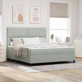 vidaXL Κρεβάτι με στρώμα Light Grey Super King Βελούδο