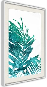 Αφίσα - Teal Palm on White Background - 40x60 - Μαύρο - Χωρίς πασπαρτού