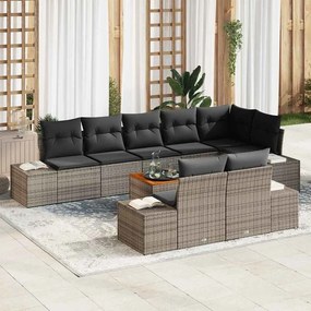 vidaXL Σετ Καναπέ Κήπου με αποθήκευση 9 pcs Γκρι