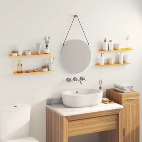 vidaXL Πλωτό ράφι 4 pcs Χαμομηλί κίτρινο 60 x 8,5 x 2,5 εκ Ατσάλι