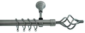 Κουρτινόξυλο Φ25mm Μονό Επεκτεινόμενο 160-300cm Με Άκρα Grace Anthracite 790227