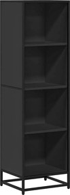 vidaXL Βιβλιοθήκη με 5 Ράφια Μαύρη 40x35x139 εκ. Επεξεργασμένο Ξύλο