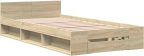 vidaXL Σκελετός κρεβατιού με αποθήκευση Sonoma Δρυς 80 x 200 cm