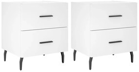 vidaXL Κομοδίνα 2 τεμ. Λευκά 40 x 35 x 47,5 εκ. από Επεξεργασμένο Ξύλο