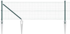 vidaXL Ευρωπαϊκή Περ perimeter με 7 στήλες βίδας 0.6x10 μ. Γαλβανισμένο ατσάλι Πράσινο