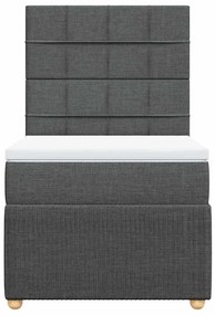vidaXL Κρεβάτι Boxspring με Στρώμα Σκούρο Γκρι 80x200 εκ. Υφασμάτινο
