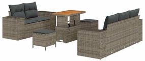 vidaXL Σετ Καναπέ Κήπου 8 pcs Γκρι συνθετικό ρατάν