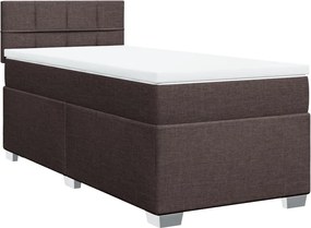 vidaXL Κρεβάτι Boxspring με Στρώμα Σκούρο Καφέ 80x200 εκ. Υφασμάτινο