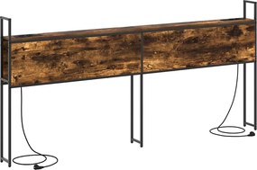 vidaXL Κεφαλάρι Αποθήκης με Σταθμό Φόρτισης Καπνιστή δρυς