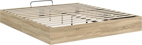 vidaXL Κρεβάτι Οθωμανικού Τύπου Δρύς Sonoma 203 x 160 x 25 εκ