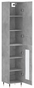vidaXL Ντουλάπι Γκρι Σκυροδέματος 34,5x34x180 εκ. Επεξεργασμένο Ξύλο
