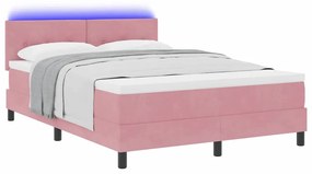 vidaXL Κρεβάτι με ελατήρια με κεφαλάρι Ροζ 160 x 200 cm Βελούδο