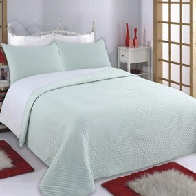 Κουβερλί Υπέρδιπλο (Σετ 220x240) 2 Όψεων Silk Fashion Lines Mint/Grey