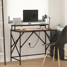 vidaXL Γραφείο Καπνιστή δρυς 100 x 50 x 86.5 εκ Επεξεργασμένο ξύλο