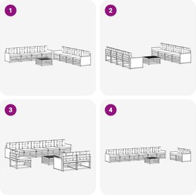 vidaXL Σειρά Καναπέ Εξωτερικού 9 pcs Φυσικό και Ανθρακί Πολυεστέρας