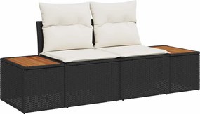 vidaXL Σετ Καναπέ Κήπου 9 τμχ. 8-Αριθμός καθισμάτων Μαύρο Πολυ ράταν