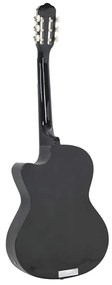 vidaXL Κιθάρα Western Classical Cutaway Μαύρη με Ισοσταθμιτή 6 Χορδές
