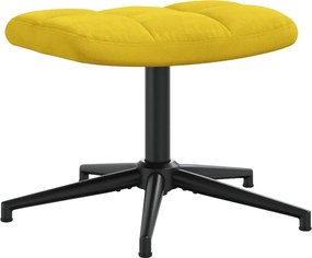 vidaXL Πολυθρόνα Relax Κίτρινη Μουσταρδί Βελούδινη με Σκαμπό