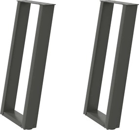 vidaXL Πόδια Κονσόλας 2 τεμ. σε σχήμα U, Ανθρακί 28x(72-73) εκ. από Ατσάλι