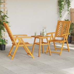 vidaXL Σετ Μπιστρό Κήπου 3 pcs Καφέ Μασίφ ξύλο ακακίας