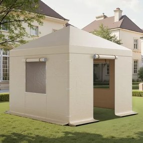 VEVOR Winter Gazebo Cover Fits 3.05 x 3.05 m Hardtop Gazebos, All-Weather Gazebo Cover with Sidewalls &amp; Windows, High-Density PE Material, Enclosed Storage Shelter Covers, Gazebos not Included