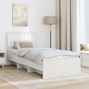 vidaXL Σκελετός Κρεβατιού Λευκό 120 x 123 εκ. Επεξεργασμένο ξύλο