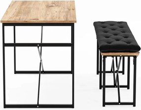 Stewehome Σετ Τραπεζιού και Καρεκλών Bench Με Μαξιλάρια / Πεύκο / 120x32x45 cm