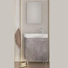 Drop Litos 55x32 Granite - Έπιπλο Μπάνιου Με Νιπτήρα &amp; Καθρέπτη