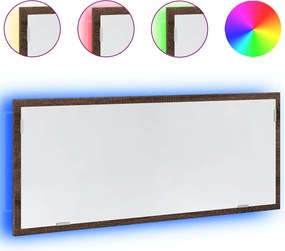 vidaXL LED Καθρέφτης Μπάνιου Καφέ Δρυς 100x8,5x37 εκ. Επεξεργ. Ξύλο