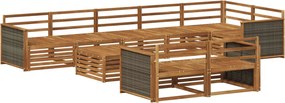 vidaXL Σειρά Καναπέ Εξωτερικού 9 pcs