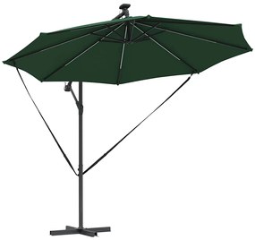 vidaXL Ομπρέλα Cantilever Banana Πράσινο 294 x 294 x 248 cm
