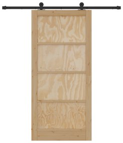 vidaXL Συρόμενη Πόρτα με Σετ Υλικών 93x202 εκ. Μασίφ Ξύλο Πεύκου