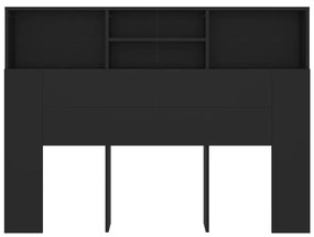 vidaXL Κεφαλάρι Με Αποθηκευτικό Χώρο Μαύρο 140 x 19 x 103,5 εκ.