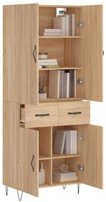vidaXL Ντουλάπι Sonoma δρυς 69,5 x 34 x 180 εκ. από Επεξεργασμένο Ξύλο