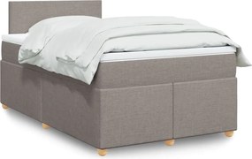 vidaXL Κρεβάτι Boxspring με Στρώμα Taupe 120x200 εκ. Υφασμάτινο