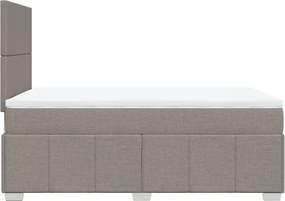 vidaXL Κρεβάτι Boxspring με Στρώμα Taupe 120x190 εκ. Υφασμάτινο