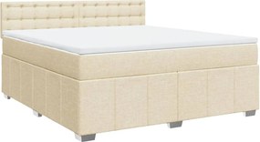 vidaXL Κρεβάτι Boxspring με Στρώμα Κρεμ 180x200 εκ. Υφασμάτινο